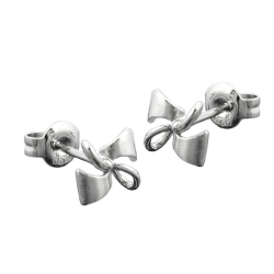stud earrings, bows, silver 925