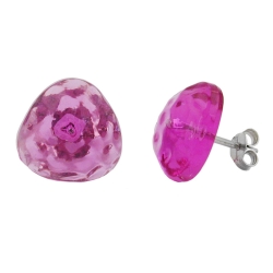 stud earrings pink transparent
