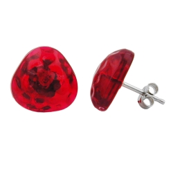stud earrings red transparent