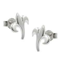 stud earrings, small flower, silver 925