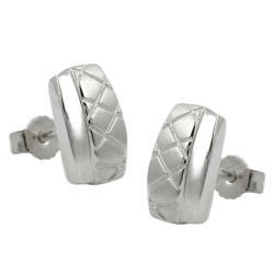 stud earrings, x-shapes, silver 925