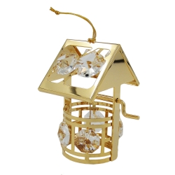 wishing well with crystal elements gold plated
