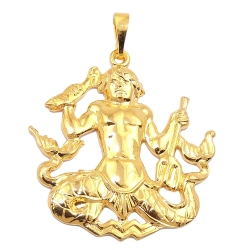 zodiac pendant, aquarius, gold plated