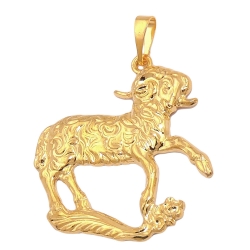 zodiac pendant, aries, gold plated