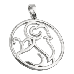zodiac pendant, aries,  silver 925