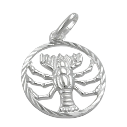 zodiac pendant, cancer, silver 925
