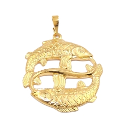 zodiac pendant, pisces, gold plated