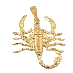 zodiac pendant, scorpio, gold plated
