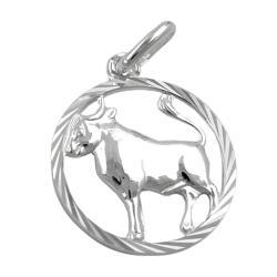 zodiac pendant, taurus, silver 925