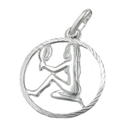 zodiac sign pendant, virgo, silver 925
