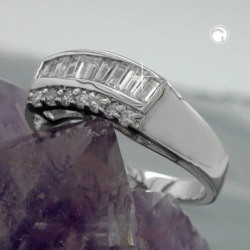 ring, zirconia crystals, silver 925