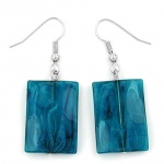hook earrings pillow bead turquoise - 00302