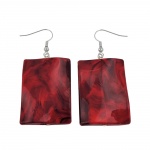 hook earrings pillow bead dark red - 01037