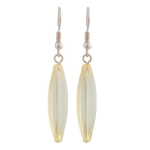 earhooks bead fluted olive yellow clear - 01580-23