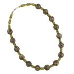 necklace beads oliv-matte, plastic beads - 01716
