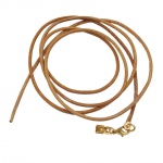 band, leather natur, gold clasp, 100cm - 01999-10