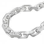 necklace 8x8mm anchor chain 4x diamond silver 925 60cm - 111002-60