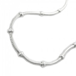 bracelet 1mm round snake chain with balls symmetrical silver 925 19cm - 119007-19