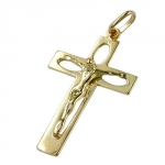 pendant, crucifix, 14k gold - 430432