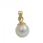 Pendant approx. 6mm freshwater pearl round 9K GOLD - 430574