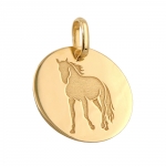 engraving pendant, horse, 9K GOLD