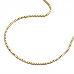 Necklace, Box Chain, 38cm, 9K Gold