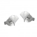 earrings, ginkgo leaf, silver 925 - 90131