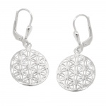 earrings, flower of life, silver 925 - 93755