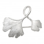 Brooch double ginkgo leaf silver 925 - 93888