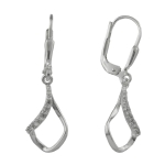 leverback earrings, zirconia, silver 925 - 94148