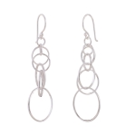 earrings, 5 rings each, silver 925 - 94198
