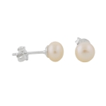 stud earrings pearl champagne silver 925 - 94209