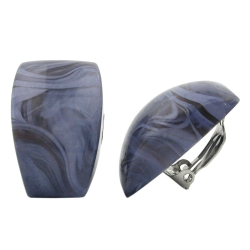 Clip-on earring jeans blue marbled