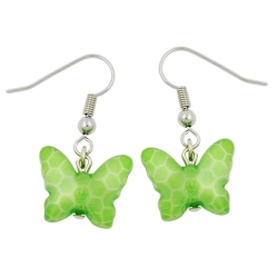 Hook earrings butterfly green