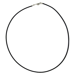 Necklace, 2mm Rubber band, Silver Clasp, 50cm 