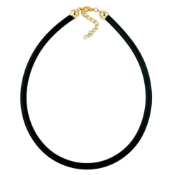 Necklace, 6mm Rubber band, Gold-Plated Clasp, 40cm