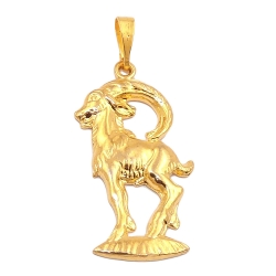 zodiac pendant, capricorn, gold plated