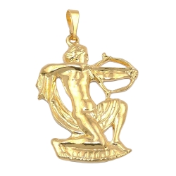 zodiac pendant, sagittarius, gold plated