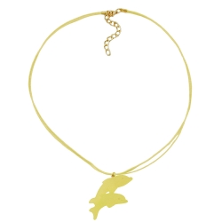 Necklace, Dolphin, Yellow, Matte, 45mm
