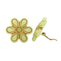 Clip-on earring flower light green