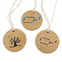 Necklace wooden pendant fantasy design