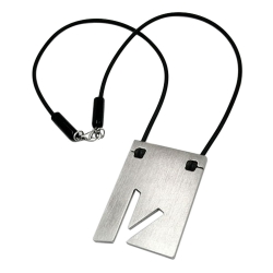 NECKLACE, INITIALE V, STAINLESS STEEL, 42CM