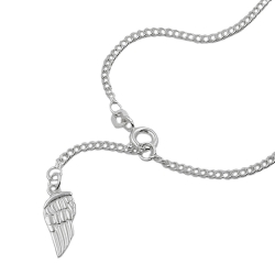 Ankle Chain, Angel Wing Tag, Silver 925, 25CM