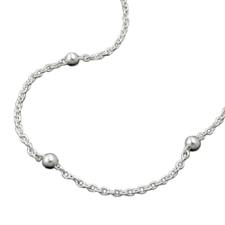 necklace, chain with balls, silver 925