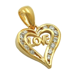 Pendant heart love , 3 micron gold-plated