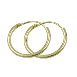 hoop earrings 15mm, 9K GOLD - 430115