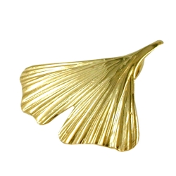 Pendant, Gingko Leaf, 20 mm, 9K Gold