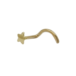 NOSE SCREW, SMALL STAR, 18K GOLD