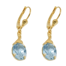 earrings synthetic aquamarine 8K GOLD
