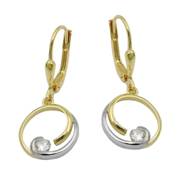 leverback earrings zirconia 9K GOLD